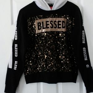 Blk wt and gold and silver Bling Sweatsuit set